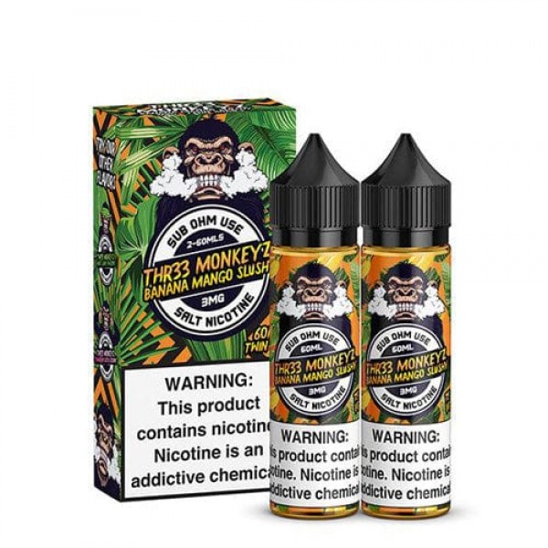 Thr33 Monkeyz Twin Pack Banana Mango Slush 2x 60ml Vape Juice