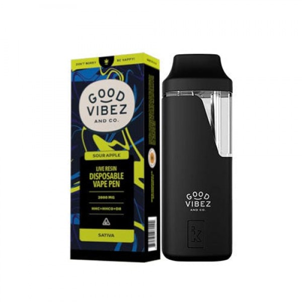 Good Vibez 2g Live Resin HHC + THC-P + Delta 8 Disposable Vape