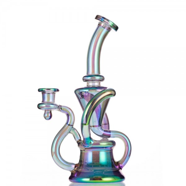 9" Glass Recycler w/ Slitted Disc Perc