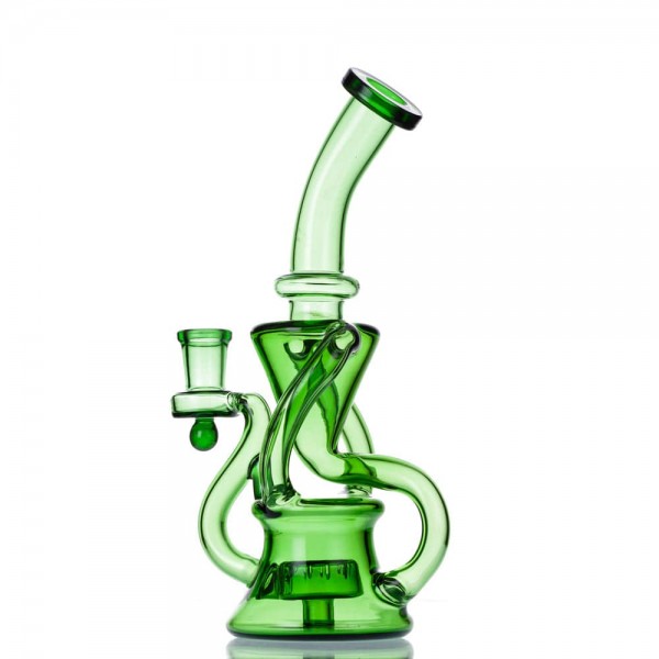 9" Glass Recycler w/ Slitted Disc Perc