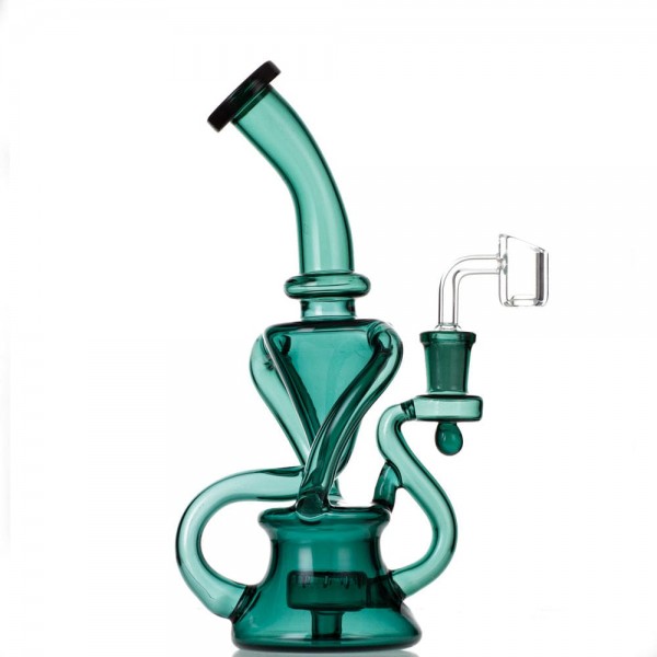 9" Glass Recycler w/ Slitted Disc Perc