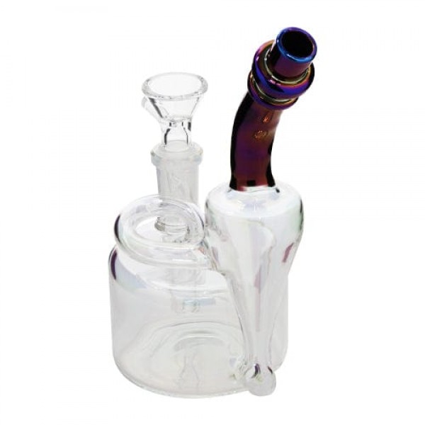 7.5" Glass Recycler w/ Chromatic Accent Color