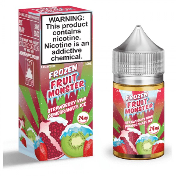 Strawberry Kiwi Pomegranate Ice 30ml Nic Salt Vape Juice - Frozen Fruit Monster