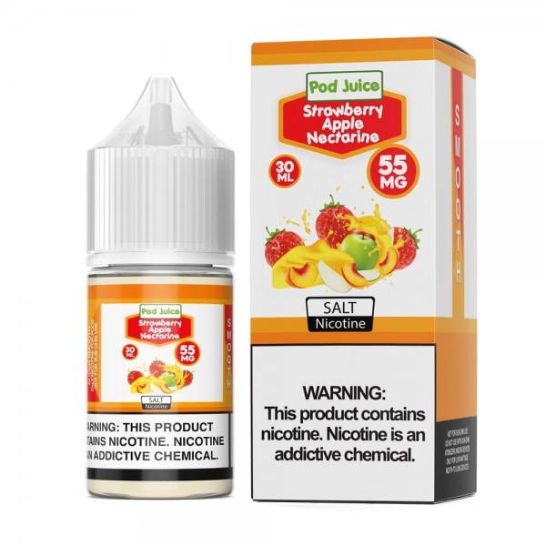 Pod Juice Strawberry Apple Nectarine TF 30ml Nic Salt Vape Juice