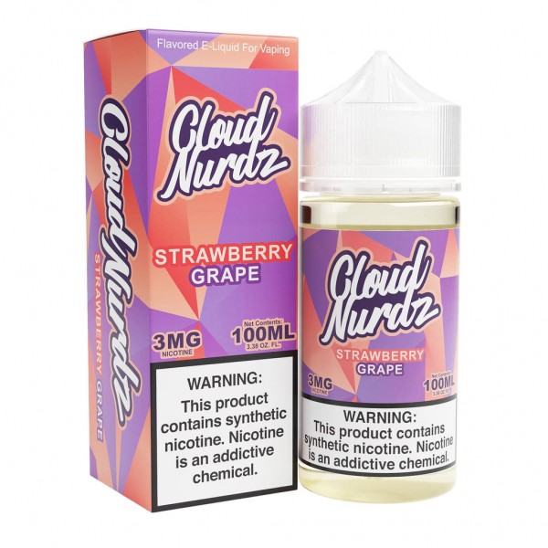 Cloud Nurdz Grape Strawberry Synthetic Nic 100ml Vape Juice