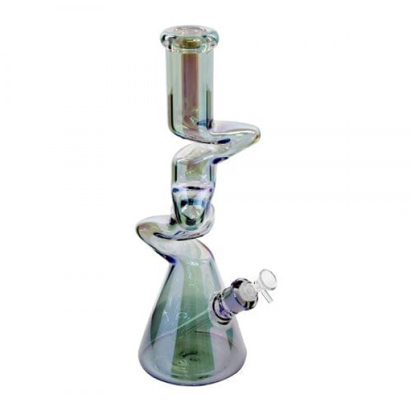 16" Glass "Zong" Styled Bong w/ Fumed Accent Colors