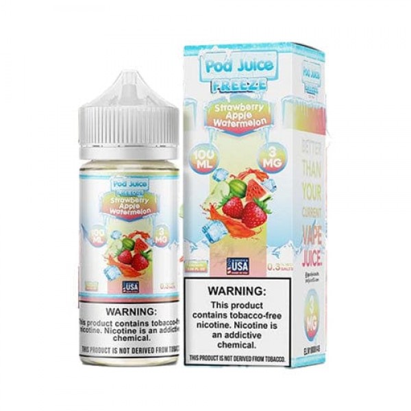 Pod Juice Freeze Strawberry Apple Watermelon TF 100ml Vape Juice