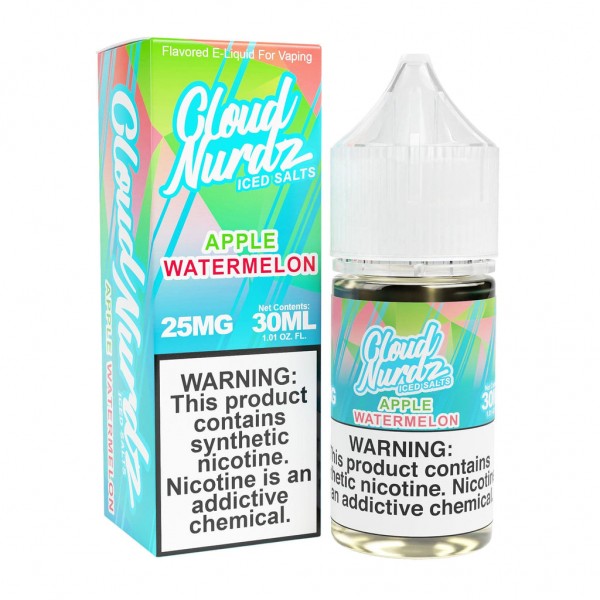 Watermelon Apple Iced 30ml TF Nic Salt Vape Juice - Cloud Nurdz