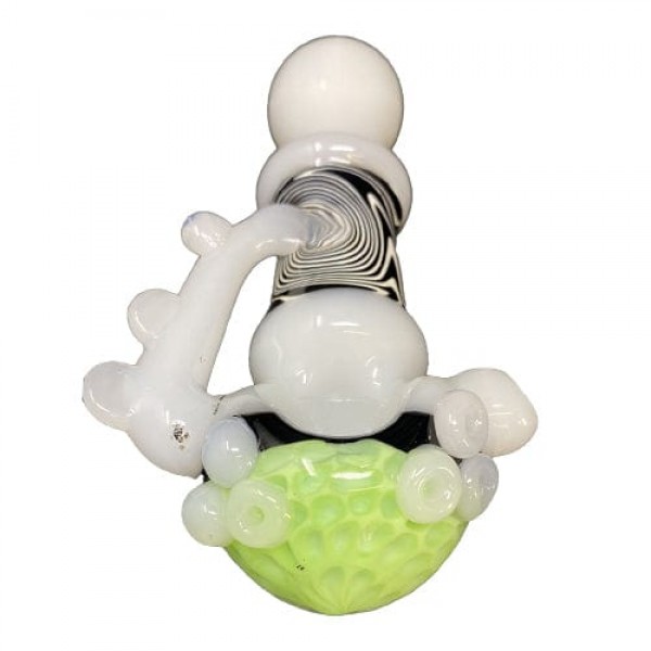 Heady Handmade Glass Scorpion Pipe w/ Wig Wag Accents