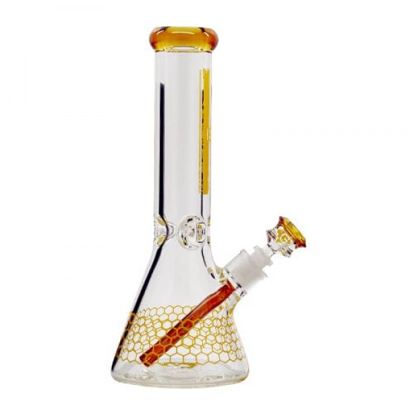 Diamond Glass 12" Dalmont Beaker Bong w/ Hive Accents (9mm Thick)