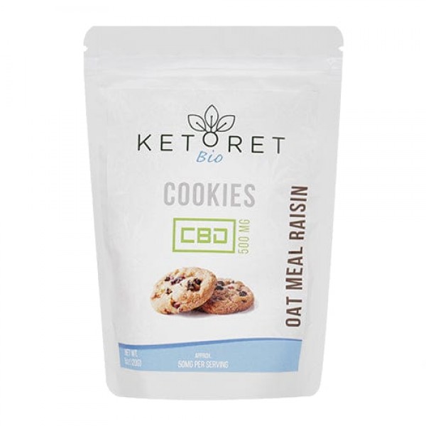 Ketoret Bio CBD Oatmeal Raisin Cookies 500mg (10x Pack)