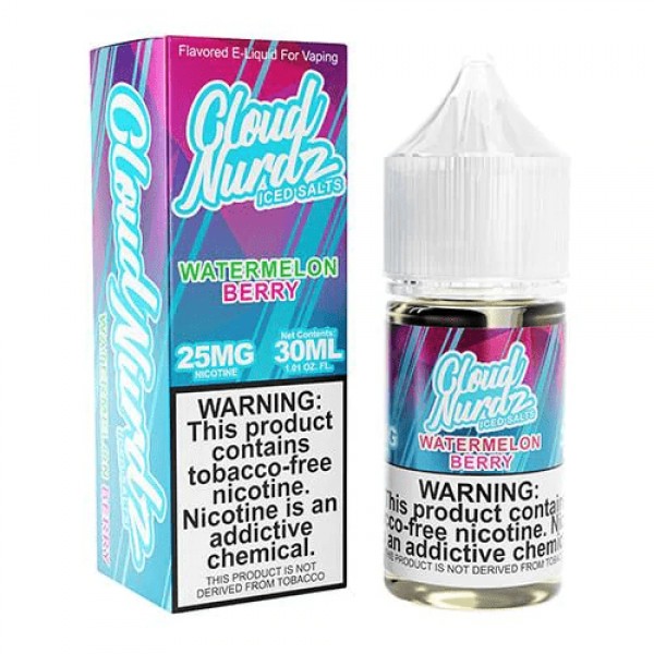 Cloud Nurdz Watermelon Berry Iced 30ml Nic Salt Vape Juice