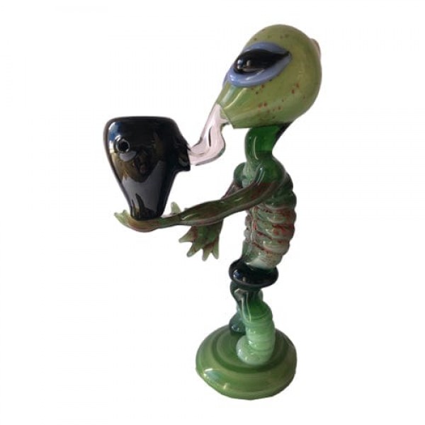 Heady Handmade Glass Alien Pipe