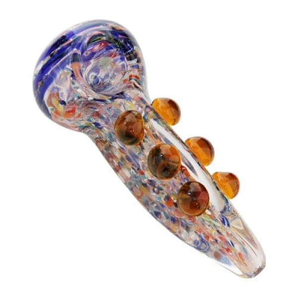 Multi-Colored Glass Hand Pipe w/ Milli Accents