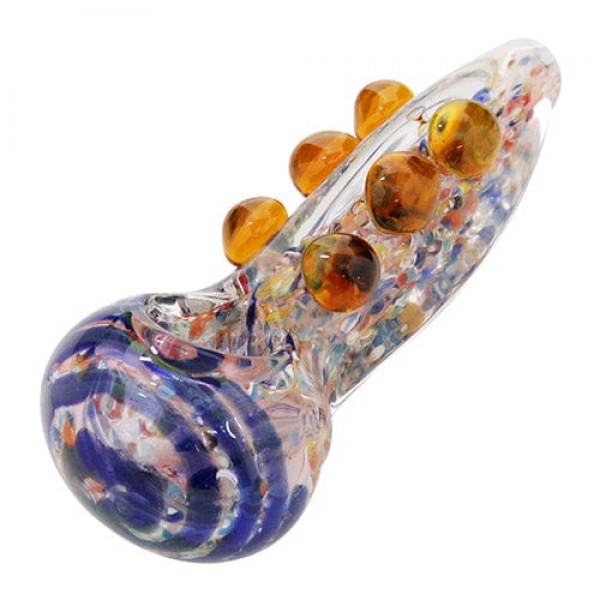 Multi-Colored Glass Hand Pipe w/ Milli Accents