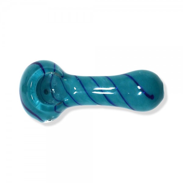 Full-Color Glass Hand Pipe w/ Spirals