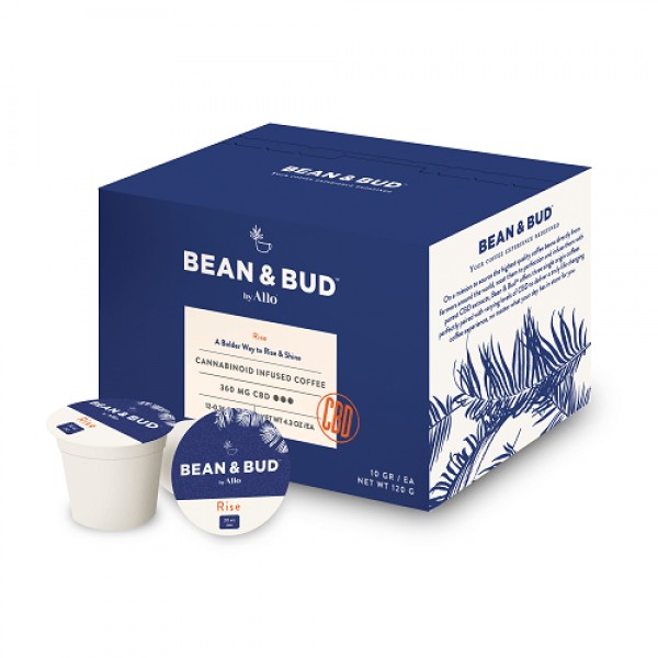 Allo Bean & Bud "Rise" CBD Coffee Pods (12 per Pack)