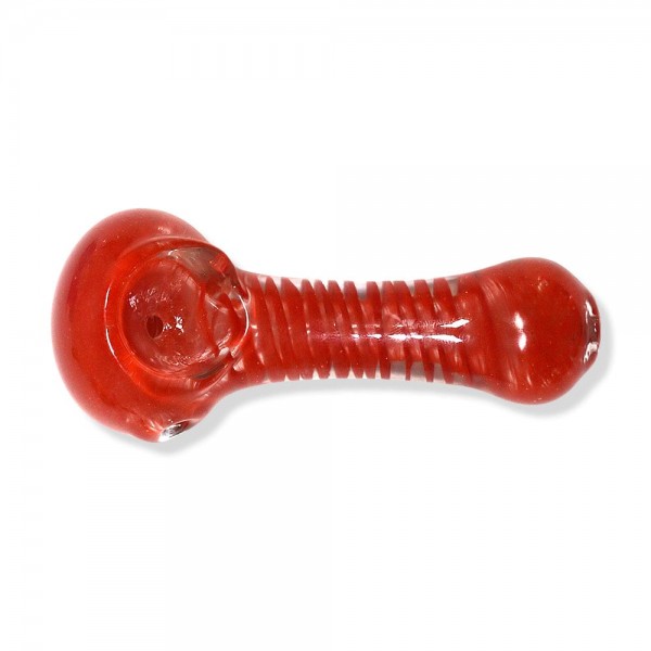 Full-Colored Glass Hand Pipe w/ Striped Inlay Accent