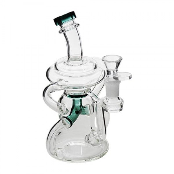 7" Glass Recycler w/ Color Accents