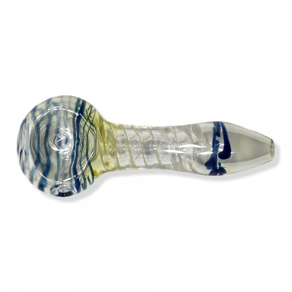 Color Glass Hand Pipe w/ Striped Inlay