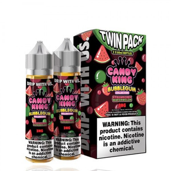 Candy King Twin Pack Bubblegum Strawberry Watermelon 2x 60ml Vape Juice